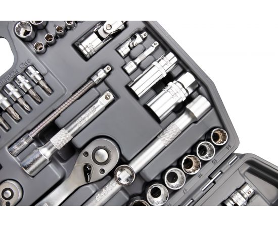 Набор инструмента 1/2 Dr и 1/4 Dr 82 предметов с 12 гранными головками KRAFT KT 700681 – изображение 5