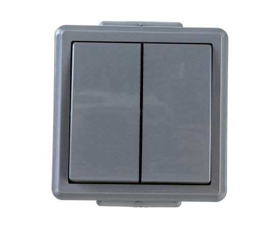 Выключатель Bylectrica 2-клавишная, открытая установка, IP55, серия ПРАЛЕСКА АКВА, А510-2132 03 