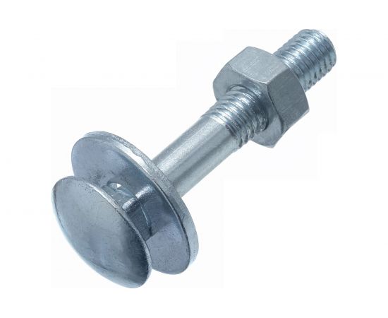 Болт Стройметиз М6х70 DIN 603 с гайкой DIN 934 и шайбой DIN 9021, цинк уп. 2 шт. 3180101 