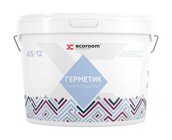 Акриловый герметик ECOROOM AS-12 (паропроницаемый; 7 кг) E-Герм-4183/7 
