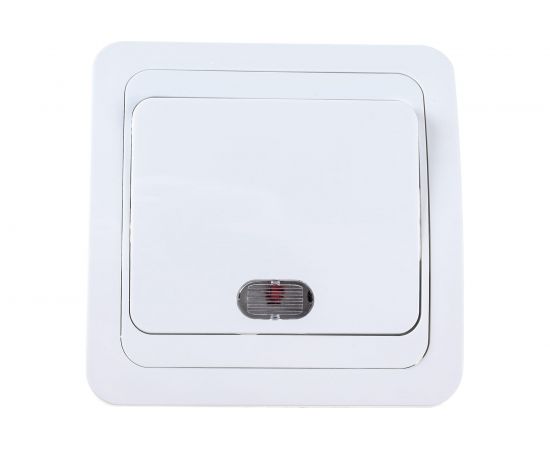 1 клавишный выключатель Econ Мимоза с подсветкой 10А белый 2111 