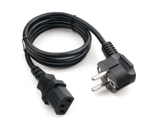 Кабель питания Cablexpert 1м, Schuko- C13, VDE, 10А, черный, с заземлением, пакет PC-186-VDE-1M 