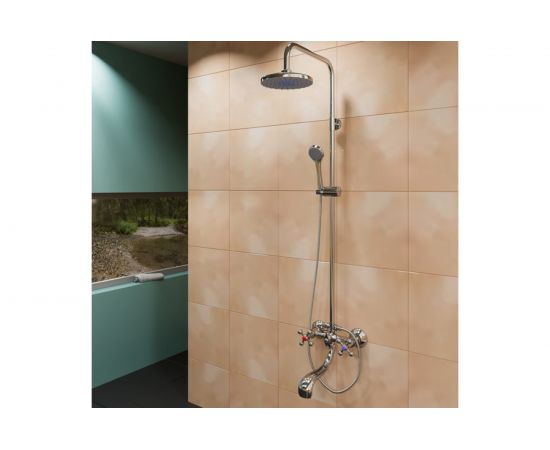 Душевая система Mixline смеситель1/2 керамика, с изливом + лейка 1 режим+ душевой шланг + тропический душ ML2419 530036 – изображение 2