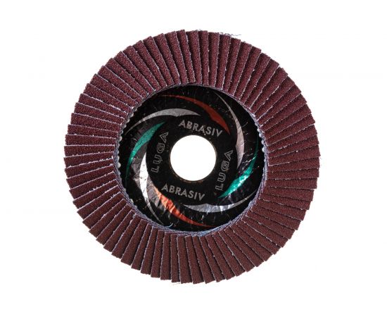 Круг лепестковый торцевой конический КЛТ2 (125х22 мм; А 80; 14А 20/Р80) ЛУГА D91212522140200 – изображение 2