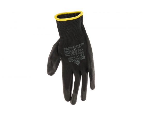 Полиэстеровые перчатки с полиуретановым покрытием Delta Plus цвет черный, р. 7 VE702PN07 – изображение 2