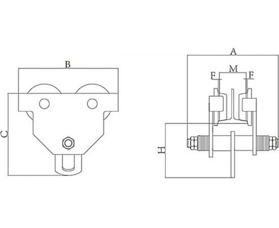 Тележка для тали TOR Тип А GCT 2,0T без механизма передвижения 1000921 – изображение 2