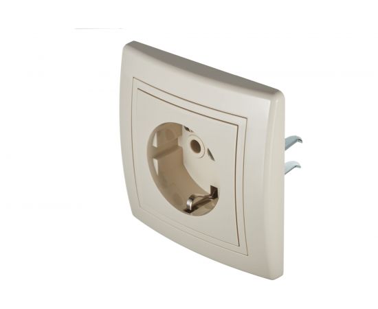 Розетка Aling-conel PRESTIGE 16A 250В с поликарбонатовой вставкой, бежевая 630.999 113163 – изображение 2