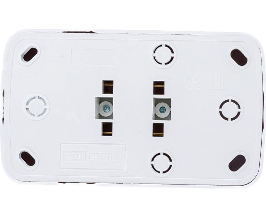 Розетка TDM двойная 2П открытой установки IP20 10А, белая ""Дача"" Народная SQ1824-0009 – изображение 2