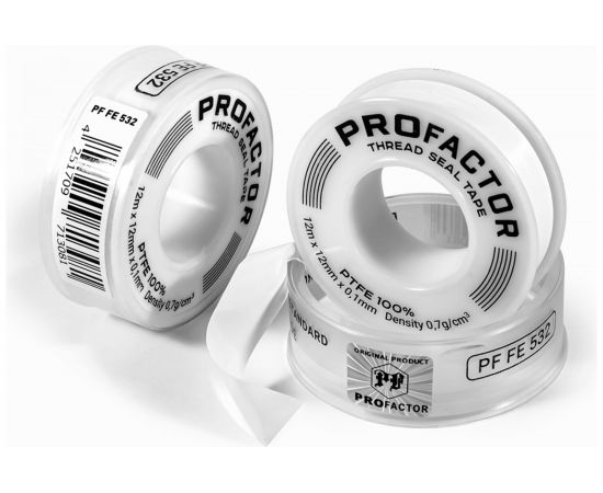 ФУМ лента PROFACTOR PF Professional белая Ф55 мм 12мм х 0,1мм х 12м PF FE 532 – изображение 2