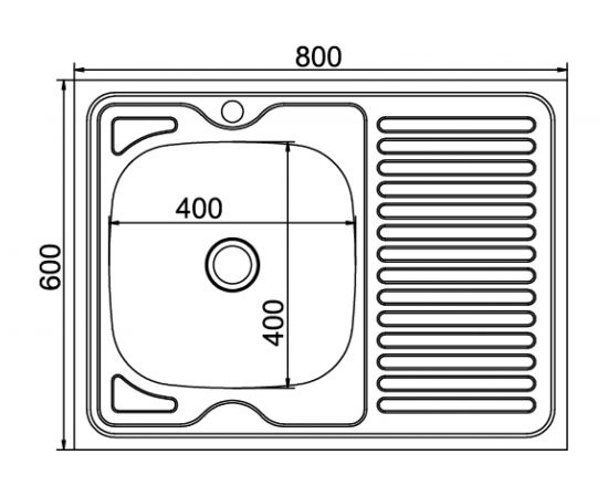 Мойка mixline 60х80х16 см, 0.4, левый выпуск 1 1/2 527970 – изображение 2