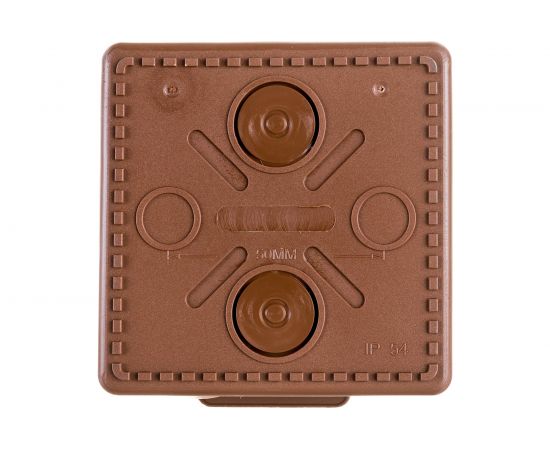 Распаячная коробка Урал ПАК для открытой проводки под темное дерево 80*80*50мм (квадратная),7 входов КО-92018080-032 – изображение 2