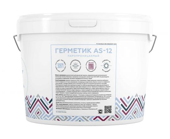 Акриловый герметик ECOROOM AS-12 (паропроницаемый; 7 кг) E-Герм-4183/7 – изображение 2