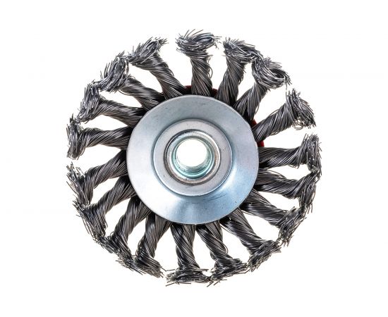 Щетка металлическая для УШМ (100 мм; М14; крученая (тарелка)) ЕРМАК 656-074 – изображение 2
