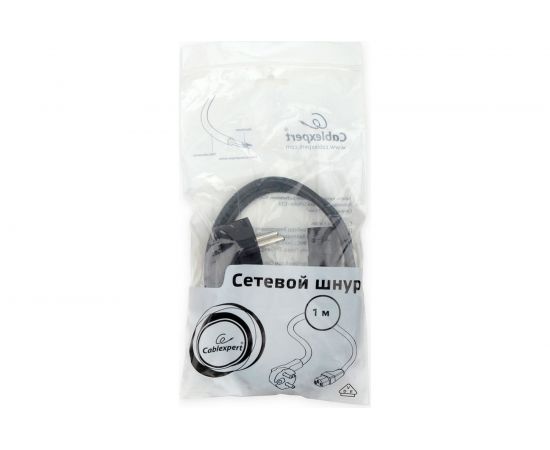 Кабель питания Cablexpert 1м, Schuko- C13, VDE, 10А, черный, с заземлением, пакет PC-186-VDE-1M – изображение 2