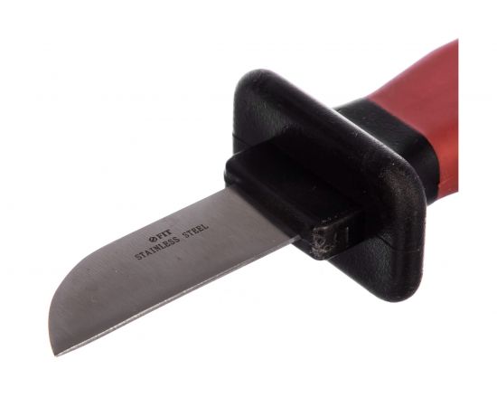 Изолированный нож FIT 1000 В, нерж.сталь, лезвие 50мм, прорезин.ручка 10605 – изображение 2