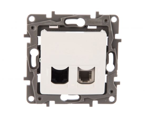 Розетка Legrand ETIKA RJ11+RJ45 5е UTP белый 672252 – изображение 3