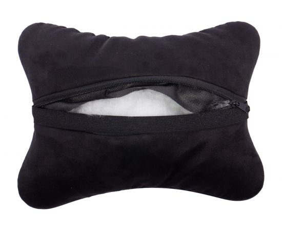 Автомобильная подушка под шею Dollex 300х210 мм, алькантара, черная PBA-1320 – изображение 3