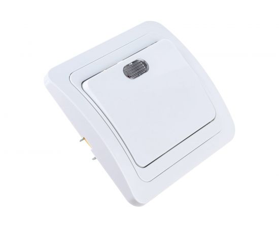 1 клавишный выключатель Econ Мимоза с подсветкой 10А белый 2111 – изображение 3