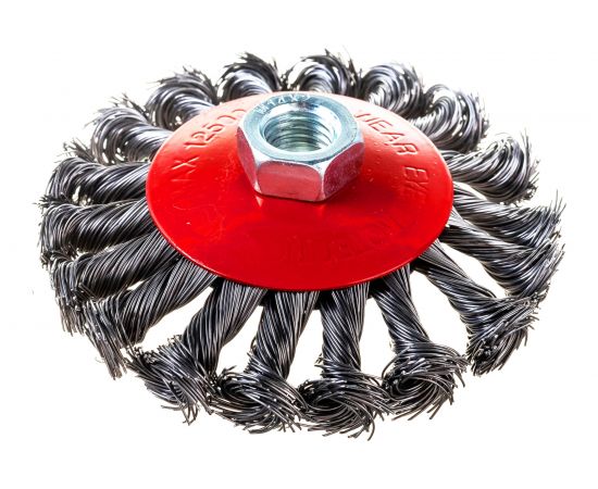 Щетка металлическая для УШМ (100 мм; М14; крученая (тарелка)) ЕРМАК 656-074 – изображение 3