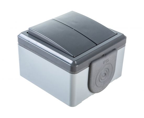 Выключатель Bylectrica 2-клавишная, открытая установка, IP55, серия ПРАЛЕСКА АКВА, А510-2132 03 – изображение 3