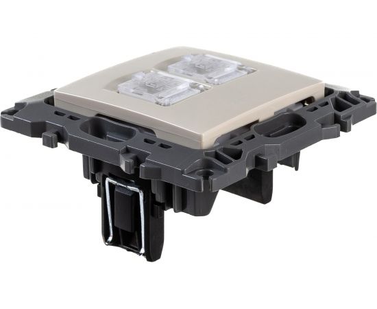 Информационная двойная розетка ЭРА 12-3108-02 2XRJ45, IP20, 12, слоновая кость Б0014730 – изображение 3