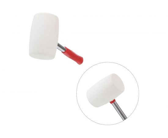 Резиновая киянка INTERTOOL 680г. 80 мм, белая резина, металлическая ручка HT-0235 – изображение 4