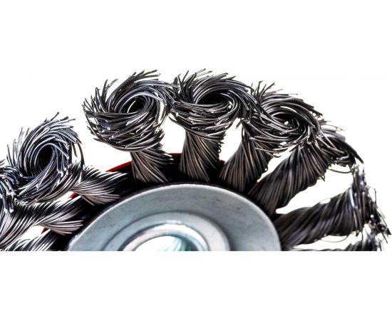 Щетка металлическая для УШМ (100 мм; М14; крученая (тарелка)) ЕРМАК 656-074 – изображение 4