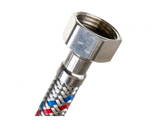 Гибкая подводка для воды Gigant с оплеткой из нержавеющей стали, 1/2""х120 см, г/г P-120-GG – изображение 4