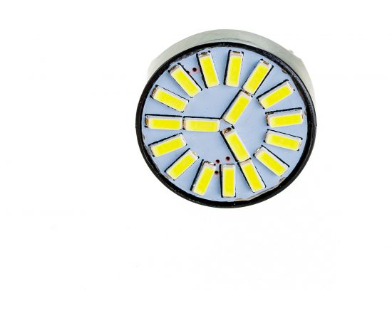 Автолампа диод SKYWAY T20 W21/5W 18 SMD диодов 2-контурная белая S08201259 – изображение 4