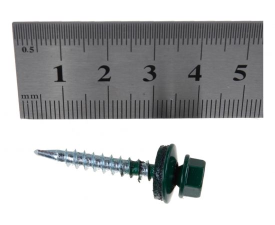 Кровельный саморез Госкреп 4.8х35 мм, RAL 6005, зеленый мох, 10 шт. 2-0019110 – изображение 4