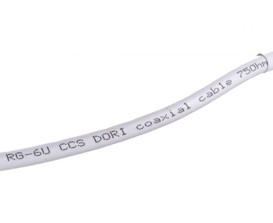 Коаксиальный кабель DORI RG-6 на F-разъёмах 5 м + переходник на TV 40880 – изображение 5