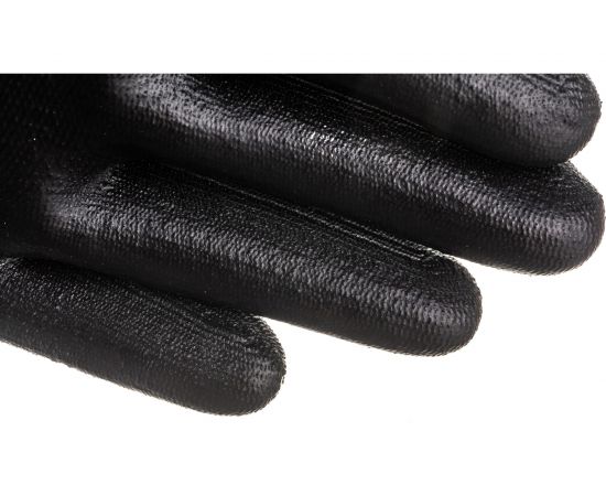 Полиэстеровые перчатки с полиуретановым покрытием Delta Plus цвет черный, р. 7 VE702PN07 – изображение 6