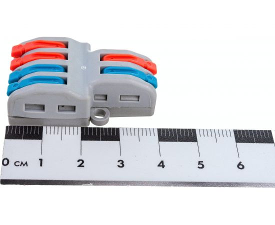 Строительно-монтажная клемма STEKKER 2-контактные группы 1 ввод, 3 вывода на полюс, LD222-424, 25шт, 39249 – изображение 6