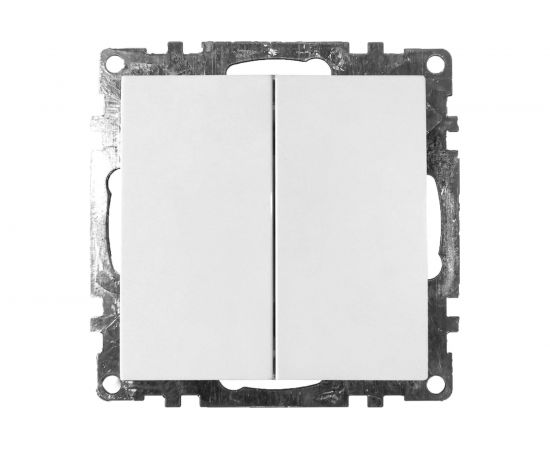 2-клавишный выключатель STEKKER механизм, GLS10-7104-01, 250V, 10А, серия Катрин, белый 39300 