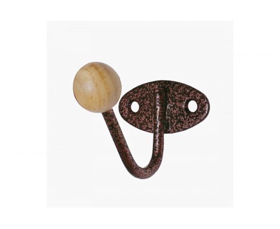 Крючок-вешалка с деревянным шариком Трибатрон КВД-1 медный антик 4332 