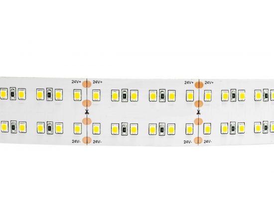 Светодиодная лента APEYRON 24В, 42Вт/м, smd2835, 240д/м, теплый белый 306 