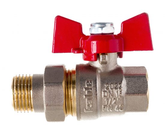 Шаровой кран с полусгоном американкой KALDE 1/2, ручка бабочка 0KV4832 