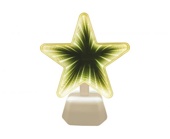 Светодиодный зеркальный ночник OGM звезда, желтый, 3хАА, пластик, 155х72х190мм NL-05 