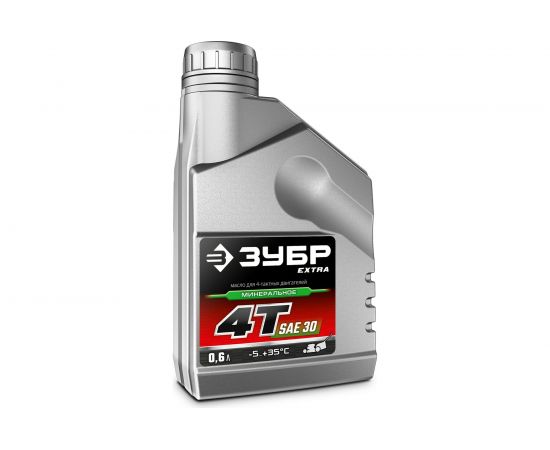 Минеральное масло ЗУБР Extra 4Т-30 0.6 л, для 4-тактных двигателей 70613-06 