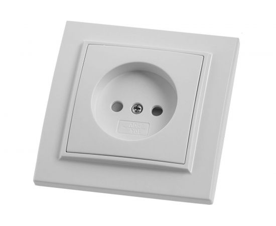 Розетка STEKKER 1-местная б/з, 220В, 10А с защитной шторкой, серия Эрна, белая 39049 