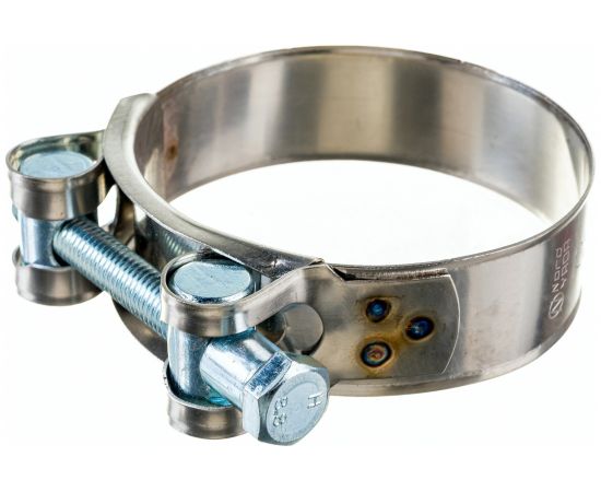 Силовой хомут Nord-Yada Д: 68-73 мм, Ш: 24 мм, Т: 0,8 мм, болт: М8х75, нерж. сталь 902890 