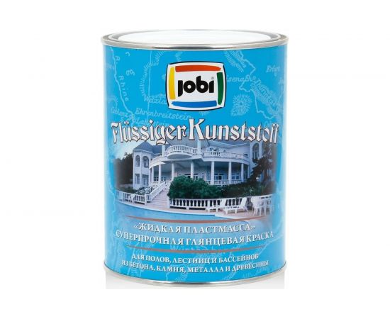 Краска жидкая пластмасса JOBI FLUSSIGER KUNSTSTOFF (голубой RAL 5012; 0.9 л) 15799 