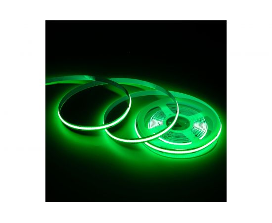 Светодиодная лента Apeyron 24В, 11Вт/м, COB, 352д/м, IP20, подложка 10мм, 5м, зеленый/00-359 