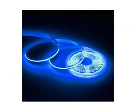 Светодиодная лента Apeyron 24В, 11Вт/м, COB, 352д/м, IP20, подложка 10мм, 5м, синий 00-358 
