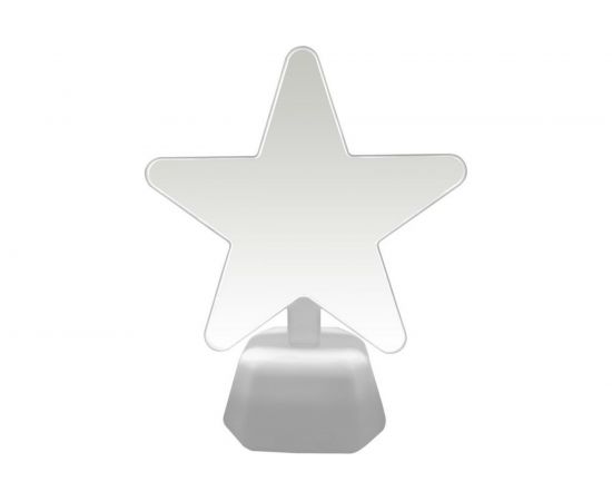 Светодиодный зеркальный ночник OGM звезда, желтый, 3хАА, пластик, 155х72х190мм NL-05 – изображение 2