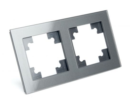 Горизонтальная 2-местная рамка STEKKER серия Катрин, GFR00-7002-06, графит 39540 – изображение 2