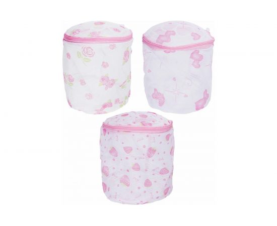 Мешок для стирки белья VETTA цилиндр, на замке, пластик, полиэстер, d15x16h см, 4 дизайна 452-013 – изображение 2