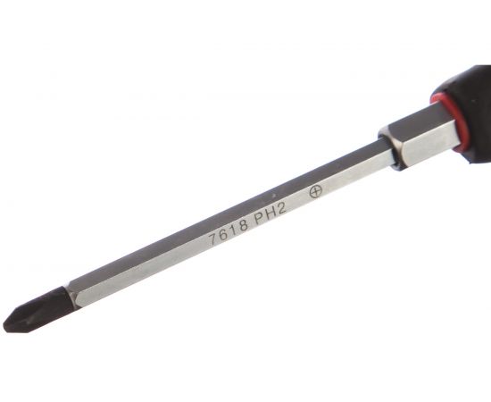 Отвертка, крестовая PH2 х 100мм усиленная со сквозным стержнем JTC 7618 – изображение 2