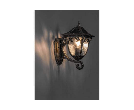 Садово-парковый светильник, четырехгранный на стену вверх 60W E27 230V, черное золото Feron PL4071 11483 – изображение 2