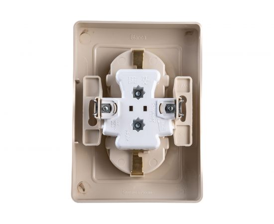2-местная розетка Schneider Electric скрытой проводки Blanca 16А IP20 250В с заземлением без защитных шторок бежевый BLNRS001027 – изображение 2